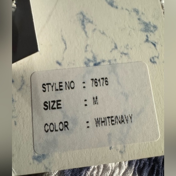 Womens Raviya Tie Dye Strapless Smocked Maxi Dress Cover up Medium White Blue - Picture 14 of 16